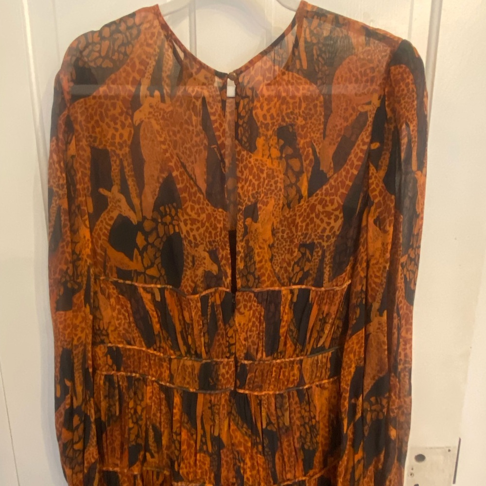 FARM Rio Orange and Black Long Sleeve Dress - Picture 4 of 6